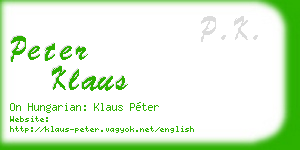 peter klaus business card